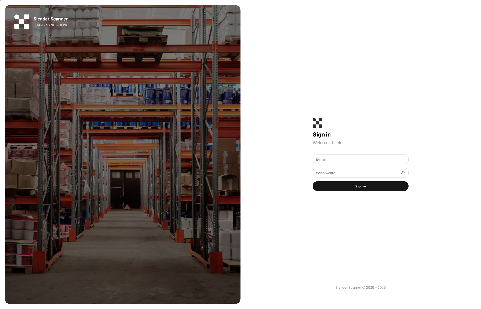 login page Overview of the slenderscanner loginpage